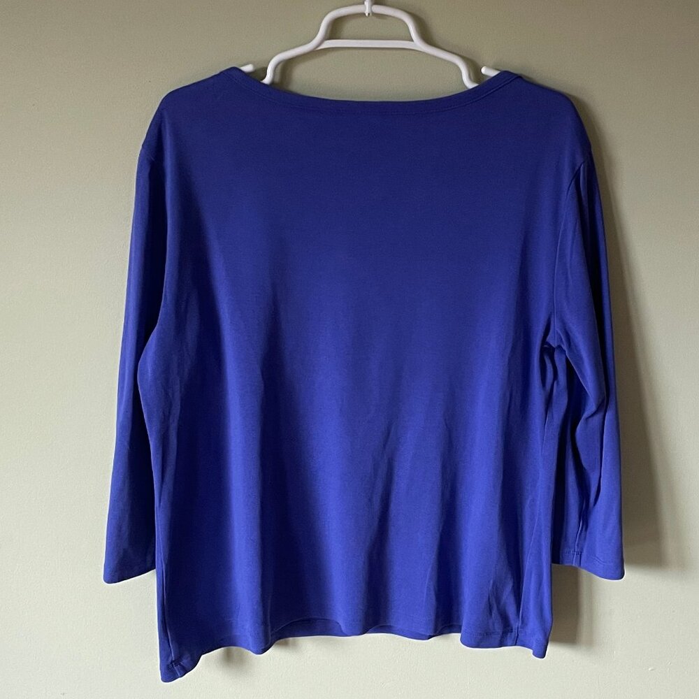 Women's Purple/Dark Lilac 3/4 Sleeve Pullover Top (Size 2) - Picture 2 of 11